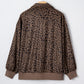 Leopard Corduroy Half Zip Pullover