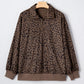Leopard Corduroy Half Zip Pullover