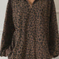 Leopard Corduroy Half Zip Pullover