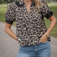 Leopard Lace Trim Shirt RTS
