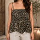 Leopard Shirred Ruffle Top