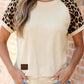Leopard Sleeve Loose Top