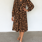 Leopard Smocked Midi Dress RTS