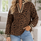 Leopard Striped Trim Pullover