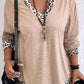 Leopard Trim Plus Size Top RTS