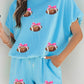 Light Blue Sequin Football Loose Set RTS