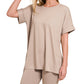 Round Neck Biker Short Set Zenana