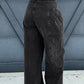Mineral Wash Pleated Jeans