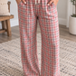Multicolor Plaid Elastic Pants
