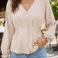 Oatmeal Smocked Waist Blouse