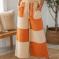 Orange Raw Seam Casual Pants