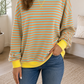 Orange Stripe Plus Sweatshirt