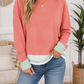 Orange Stripe Raw Seam Top