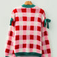 Pink Plaid Bowknot Cardigan