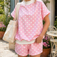 Pink Polka Dot Color Block Set