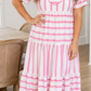 Pink Stripe Plus Maxi Dress