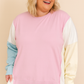 Pink Colorblock Plus Size Sweatshirt RTS