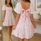 Pink Floral Knot Back Dress