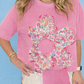 Floral Raw Seam Flower Top FB