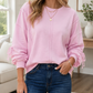 Pink Raw Seam Lace Sweatshirt