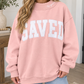 Pink Saved By Grace Embroidered Sweatshirt