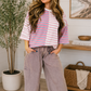 Pink Stripe Colorblock Shirt