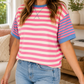 Pink Stripe Loose Top