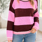 Pink Striped Knit Sweater