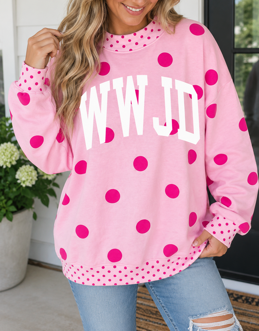 Pink WWJD Pullover Sweatshirt