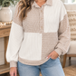 Plaid Patchwork Plus Blouse