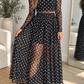 Polka Dot Mesh 2pcs Dress Set
