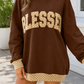 Polka Dot Trim Blessed Sweatshirt