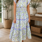 Purple Floral Midi Dress