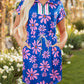 Purple Floral Quarter Zip Dress