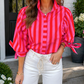 Red Stripe Button Shirt