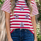 Red Stripe Sequin Star Top