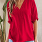 Red Braided Trim Blouse