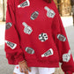 Red Football Sequin Cheer Sweatshirt New RTS