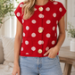 Red Polka Dot Button Vest