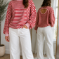 Red Stripe Open Back Top