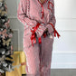 Red Stripe Velvet Trim PJs RTS
