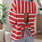Red Striped Bow Back Shirt