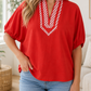 Red V Neck Blouse