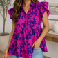 Rose Floral Flutter Blouse