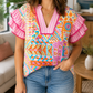 Rose Plus Geometric Blouse RTS