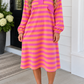 Rose Stripe Polo Dress