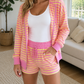 Rose Striped Zip-Up Set