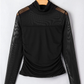 Black Mesh Long Sleeve Top