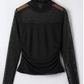 Black Mesh Long Sleeve Top