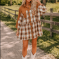 Khaki Plaid Tunic Dress